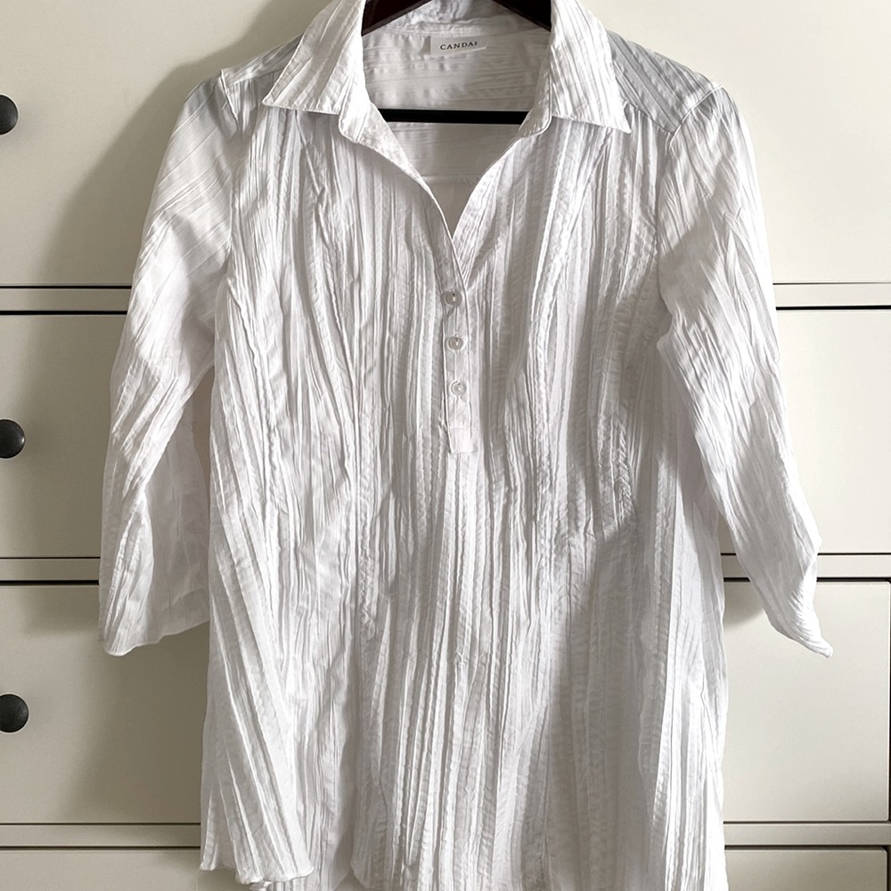 Canda C & A | Women’s Textured White Blouse | Size M